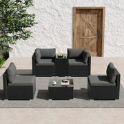 Modular Outdoor Wicker Lounge Set V264-OTF-530S-BLK-OTF-507-BLK