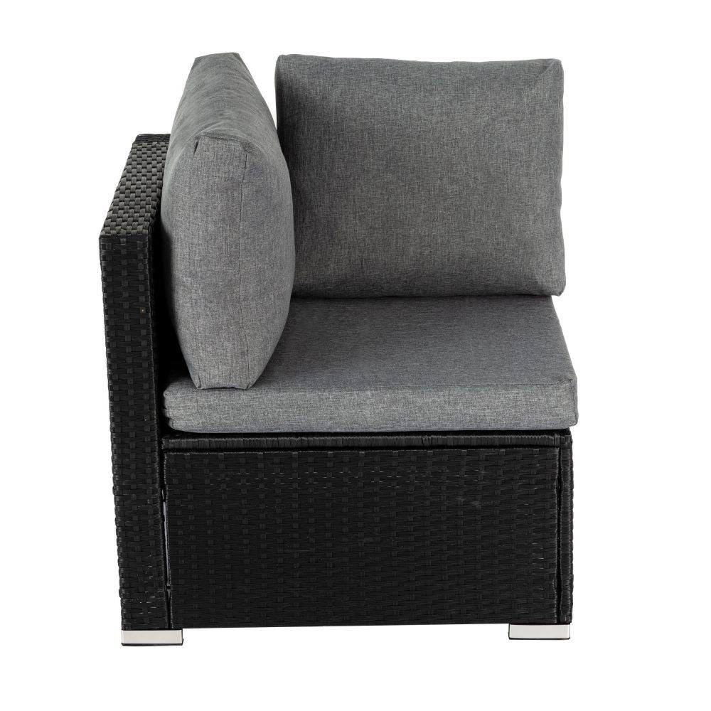 7PC Outdoor Wicker Loveseat Setting with Storage Corner (Black) V264-OTF-530S-BLK-OTF-508-BLK