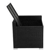 7PC Outdoor Wicker Loveseat Setting with Storage Corner (Black) V264-OTF-530S-BLK-OTF-508-BLK