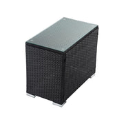 7PC Outdoor Wicker Loveseat Setting with Storage Corner (Black) V264-OTF-530S-BLK-OTF-508-BLK