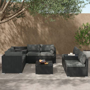 Modular Outdoor Lounge Set-9pcs Sofa, Armchairs and Coffee Table V264-OTF-530S-BLK-OTF-509-BLK