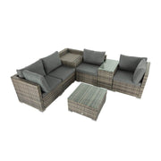 7PC Outdoor Wicker Lounge with Storage Corner (Grey) V264-OTF-530S-LGR-OTF-508-LGR