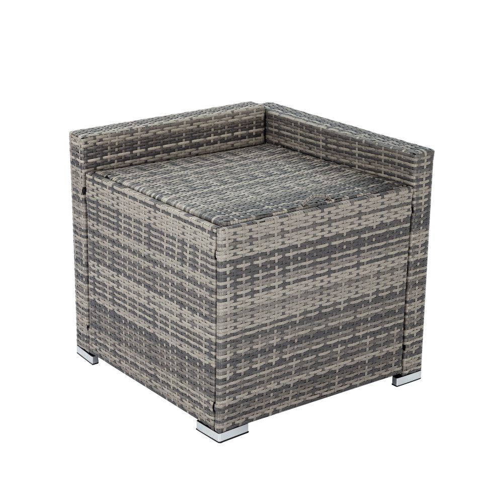 7PC Outdoor Wicker Lounge with Storage Corner (Grey) V264-OTF-530S-LGR-OTF-508-LGR