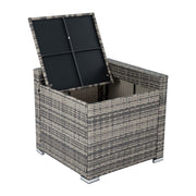 7PC Outdoor Wicker Lounge with Storage Corner (Grey) V264-OTF-530S-LGR-OTF-508-LGR