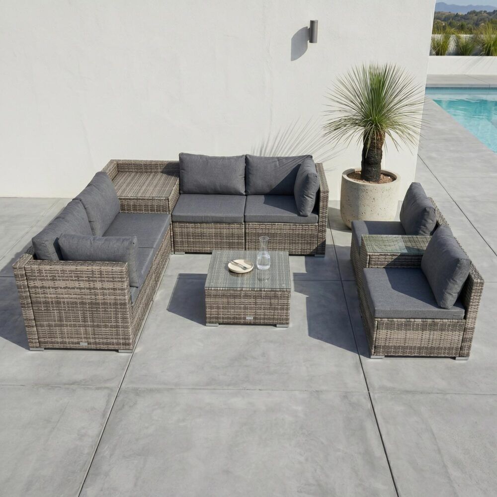 9-Piece Outdoor Setting V264-OTF-530S-LGR-OTF-509-LGR