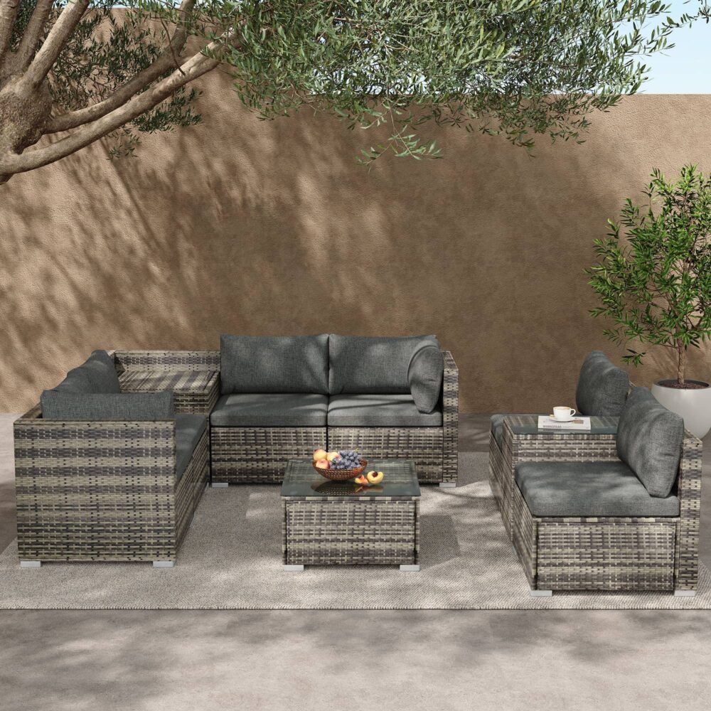 9-Piece Outdoor Setting V264-OTF-530S-LGR-OTF-509-LGR