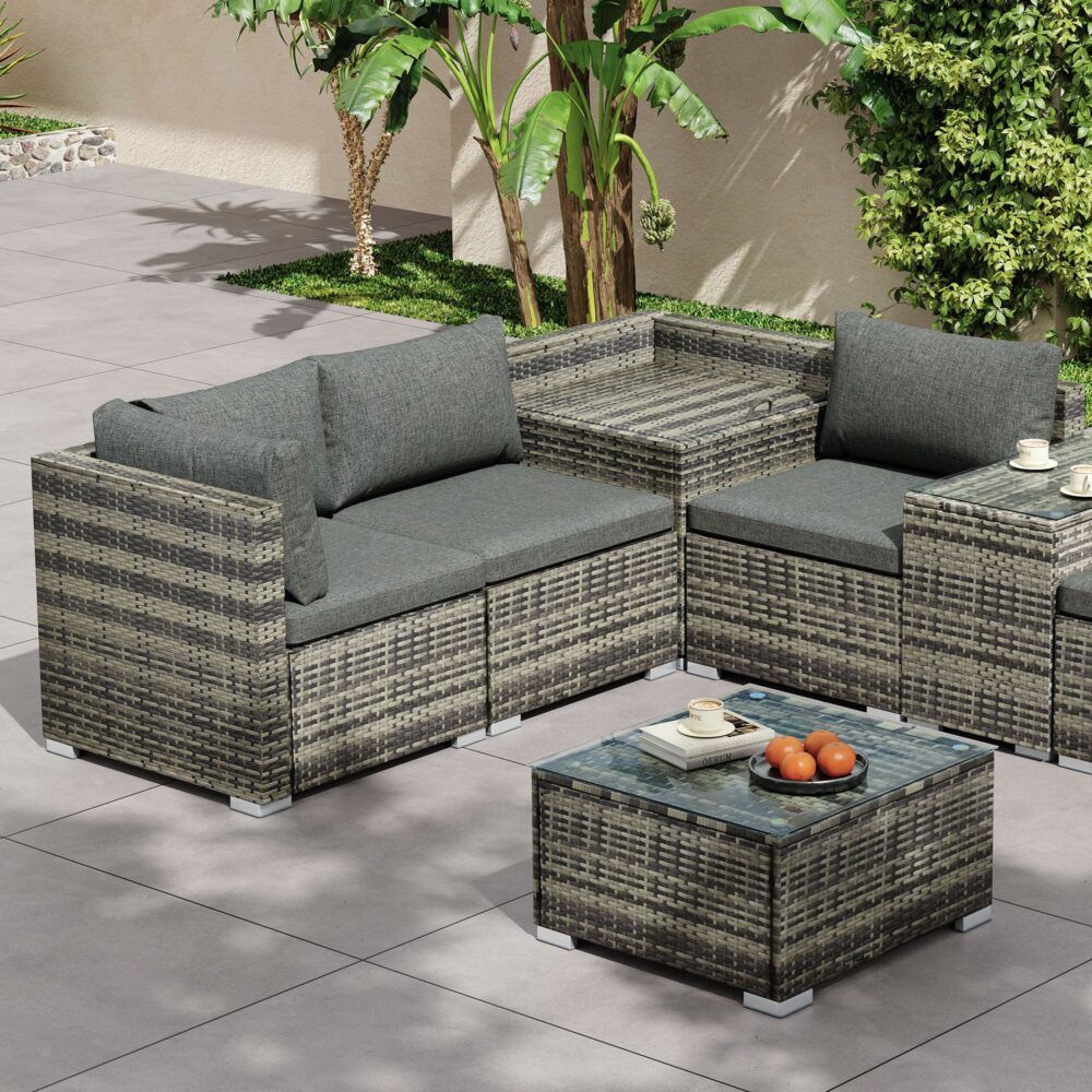 9-Piece Outdoor Setting V264-OTF-530S-LGR-OTF-509-LGR