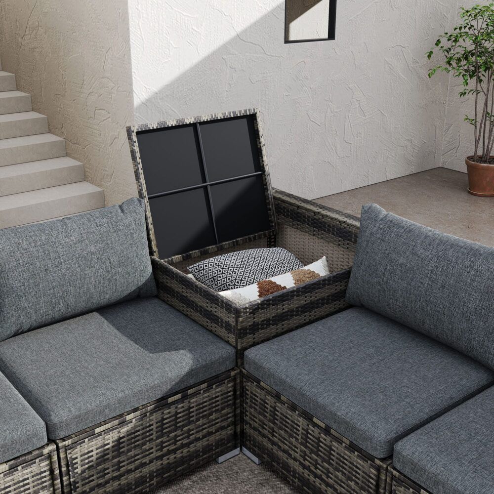 9-Piece Outdoor Setting V264-OTF-530S-LGR-OTF-509-LGR