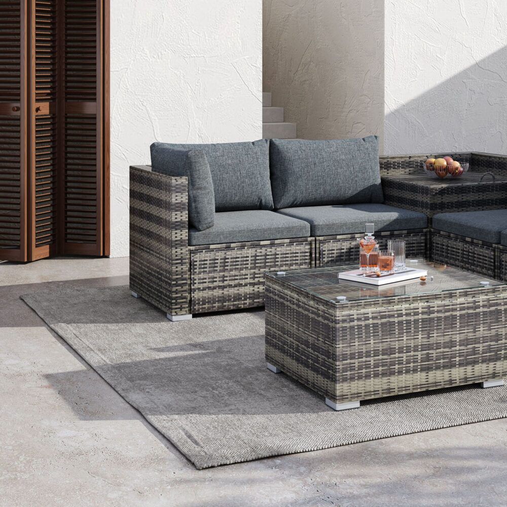 9-Piece Outdoor Setting V264-OTF-530S-LGR-OTF-509-LGR