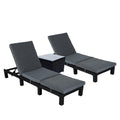 Black Rattan Sunlounge Set with Joining Coffee Table V264-OTF-531S-BLK-OTF-515S-BLK