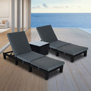 Black Rattan Sunlounge Set with Joining Coffee Table V264-OTF-531S-BLK-OTF-515S-BLK