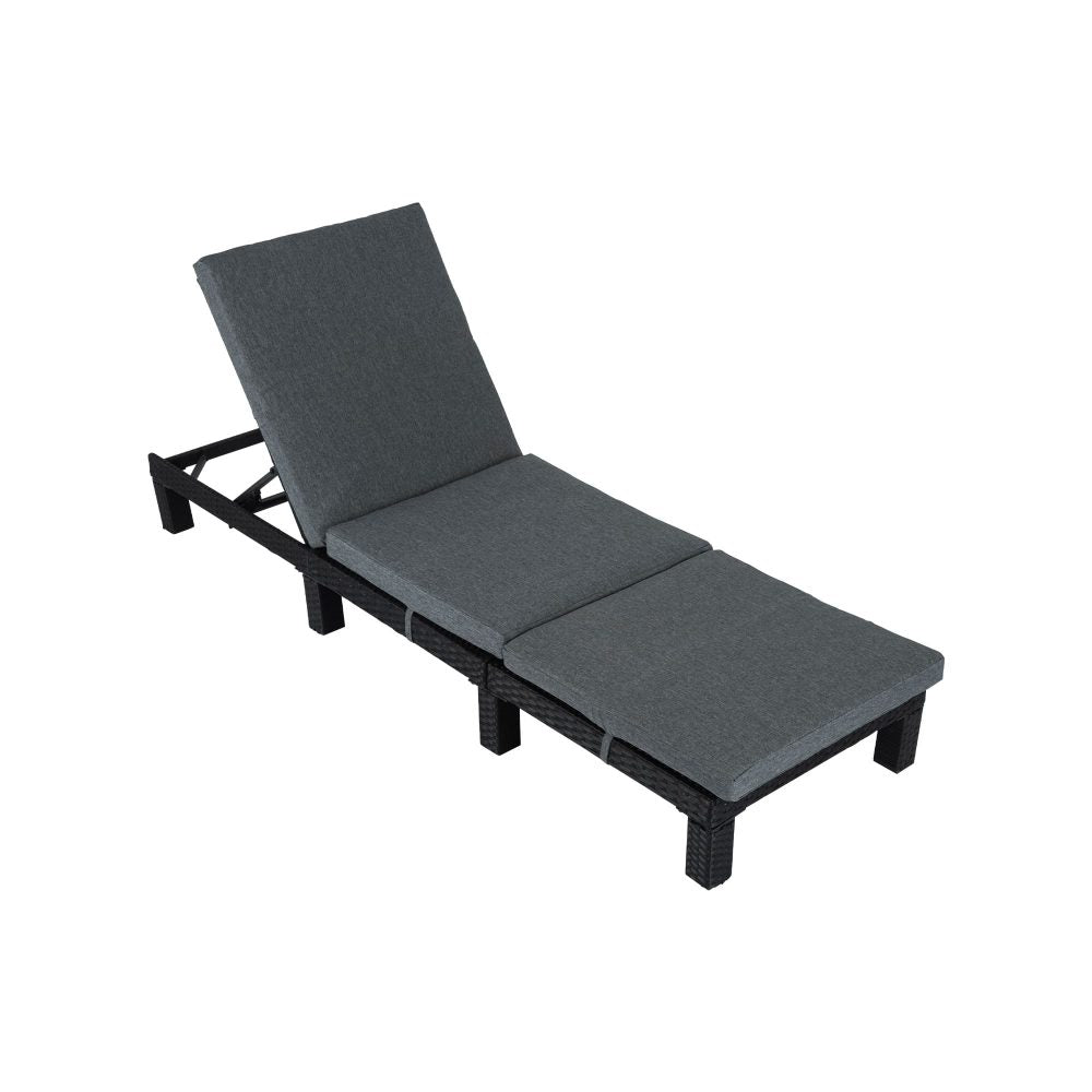 Black Rattan Sunlounge Set with Joining Coffee Table V264-OTF-531S-BLK-OTF-515S-BLK