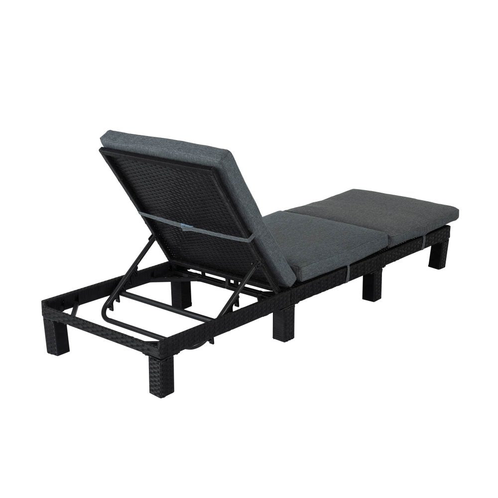 Black Rattan Sunlounge Set with Joining Coffee Table V264-OTF-531S-BLK-OTF-515S-BLK