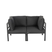 Outdoor Minimalist Charcoal Grey 7-Piece Lounge Set V264-OTF-534A-BLK-7PC