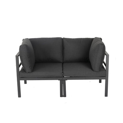 Outdoor Minimalist Charcoal Grey 7-Piece Lounge Set V264-OTF-534A-BLK-7PC