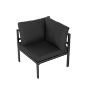 Outdoor Minimalist Charcoal Grey 7-Piece Lounge Set V264-OTF-534A-BLK-7PC