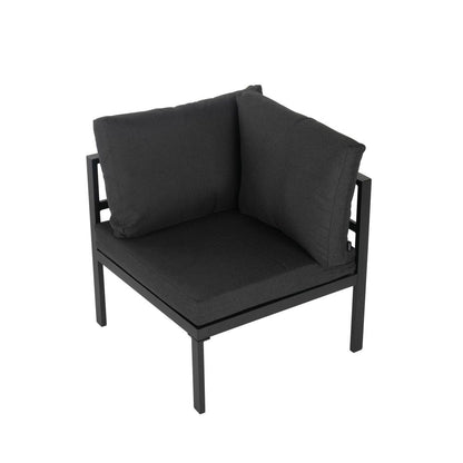 Outdoor Minimalist Charcoal Grey 7-Piece Lounge Set V264-OTF-534A-BLK-7PC