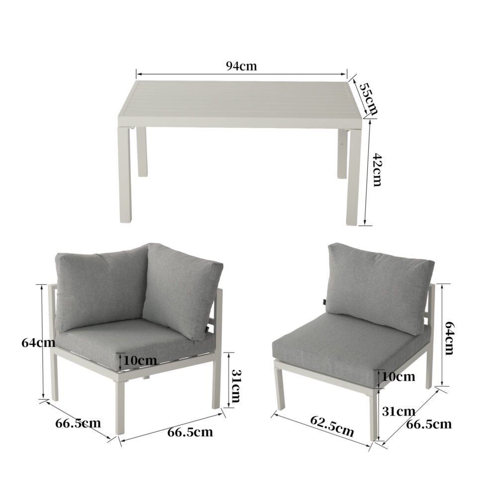 Outdoor White Modern 7 Piece Lounge Set V264-OTF-534A-WHE-7PC