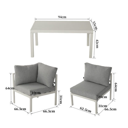 Outdoor White Modern 7 Piece Lounge Set V264-OTF-534A-WHE-7PC