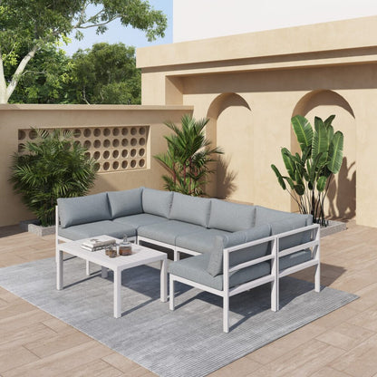 Outdoor White Modern 7 Piece Lounge Set V264-OTF-534A-WHE-7PC