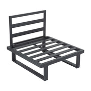 Modern Outdoor 7 Piece Lounge Set with Slatted Polywood Design Tables V264-OTF-535A-BLK-7PC