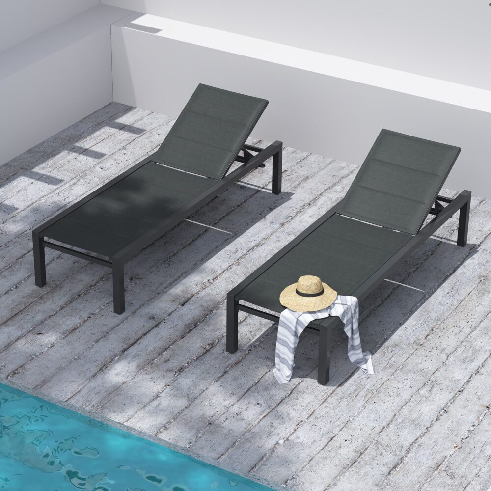 Adjustable Outdoor Sun Lounger in Aluminium Dark Grey V264-OTF-536A-DGR-NA-1