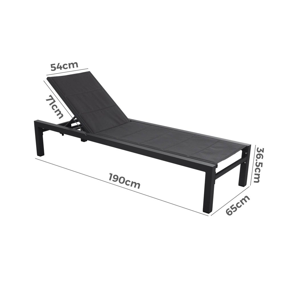 Adjustable Outdoor Sun Lounger in Aluminium Dark Grey V264-OTF-536A-DGR-NA-1