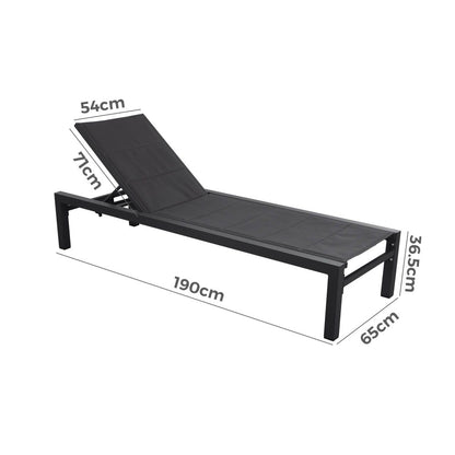 Adjustable Outdoor Sun Lounger in Aluminium Dark Grey V264-OTF-536A-DGR-NA-1