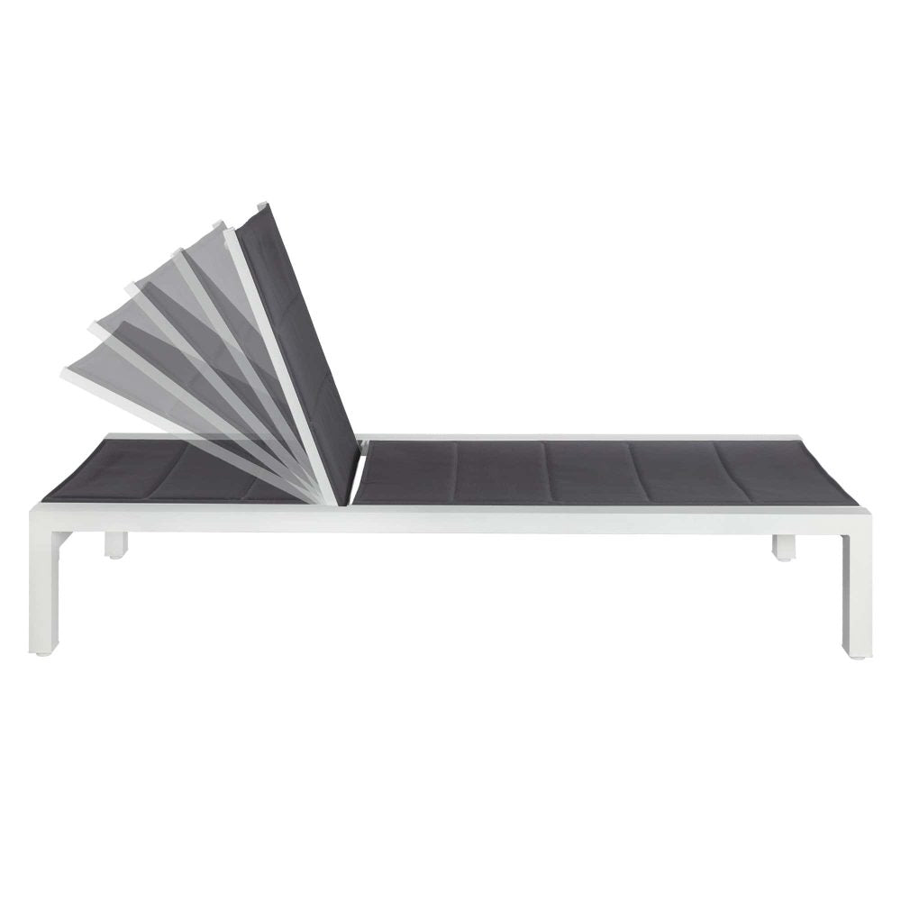 Adjustable Outdoor Sun Lounger in Aluminium White V264-OTF-536A-WHE-NA-1