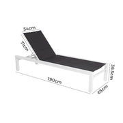 Adjustable Outdoor Sun Lounger in Aluminium White V264-OTF-536A-WHE-NA-1