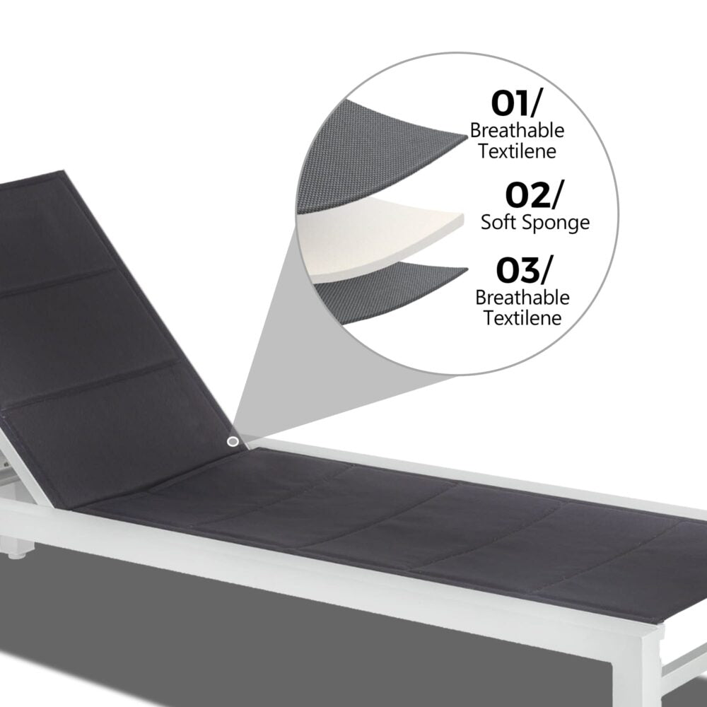 Adjustable Outdoor Sun Lounger in Aluminium White V264-OTF-536A-WHE-NA-1