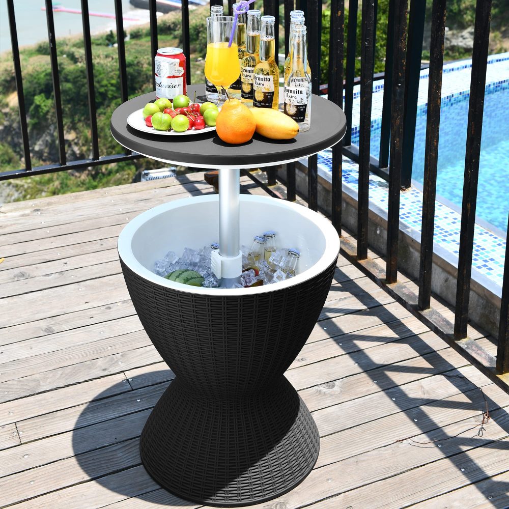 Garden Ice Cooler Table (Black) V264-OTF-537PP-BLK-NA-1