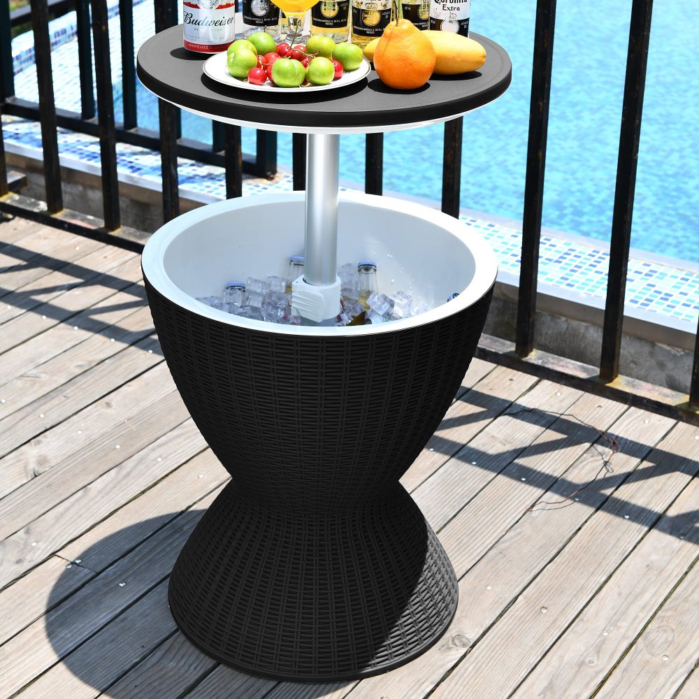 Garden Ice Cooler Table (Black) V264-OTF-537PP-BLK-NA-1