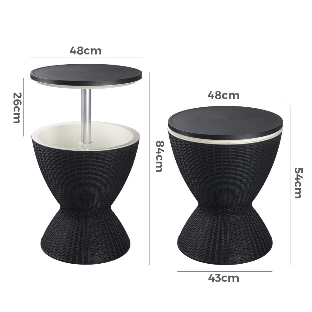 Garden Ice Cooler Table (Black) V264-OTF-537PP-BLK-NA-1