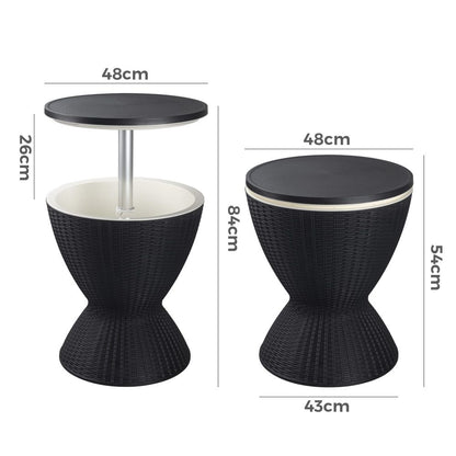 Garden Ice Cooler Table (Black) V264-OTF-537PP-BLK-NA-1