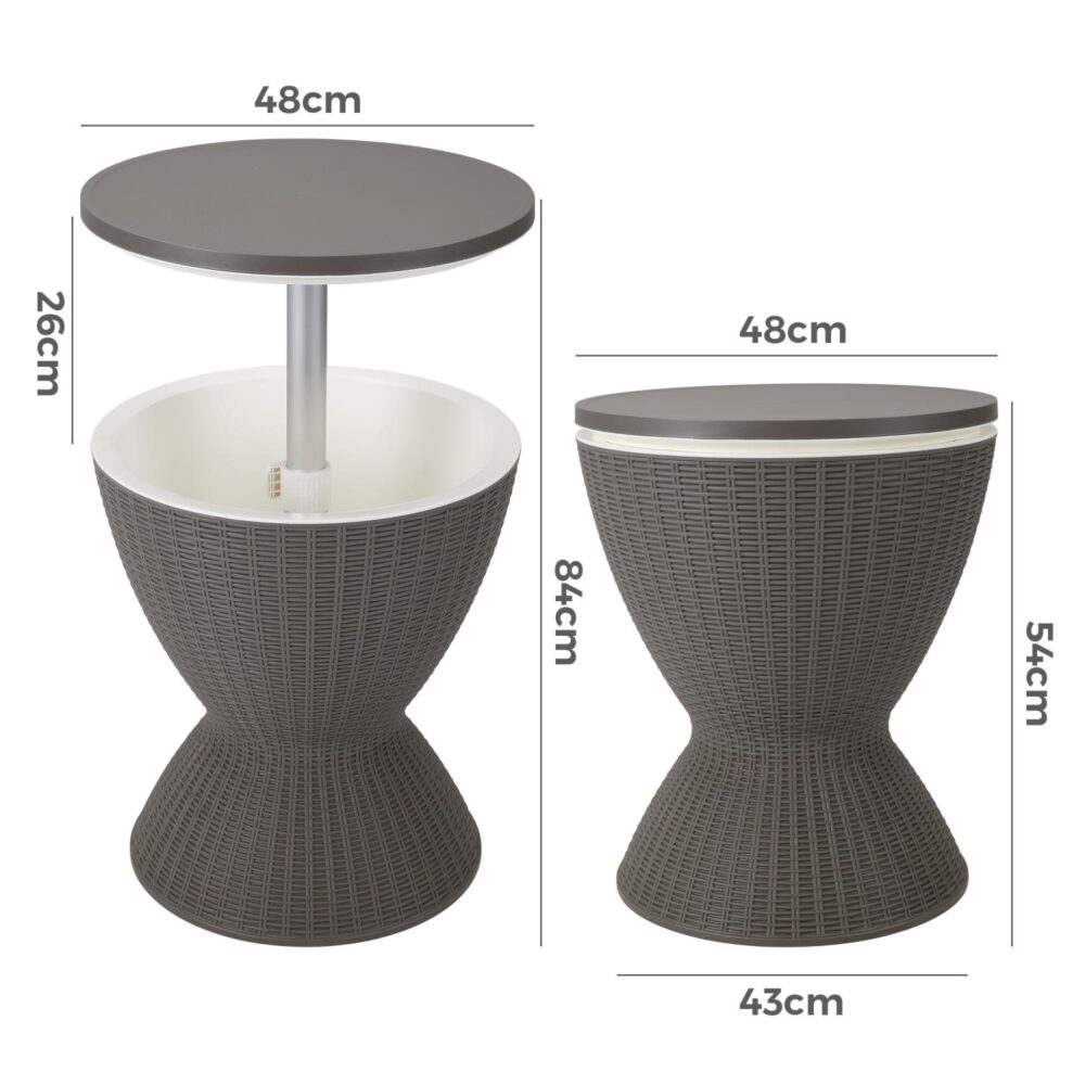Taupe Ice Bucket Table V264-OTF-537PP-LGR-NA-1