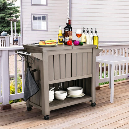 Garden Bar Serving Cart with Cooler (Taupe) V264-OTF-539PP-LGR-NA-1