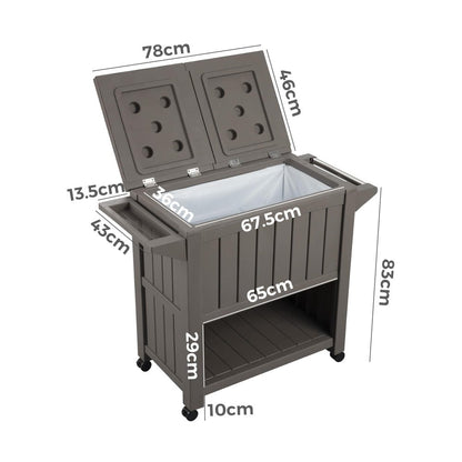 Garden Bar Serving Cart with Cooler (Taupe) V264-OTF-539PP-LGR-NA-1