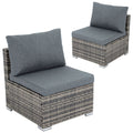 Grey Armless Outdoor Sofa Set V264-OTF-540S-LGR-NA-1