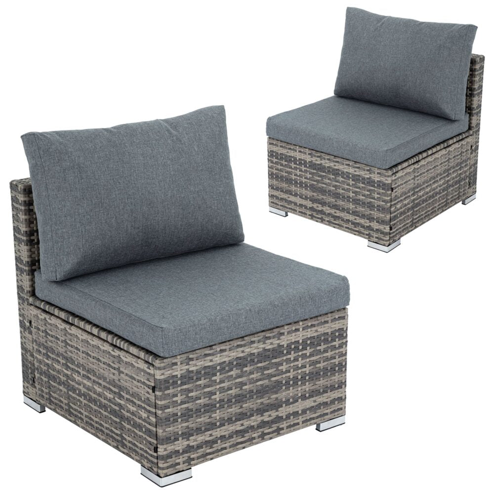 Grey Armless Outdoor Sofa Set V264-OTF-540S-LGR-NA-1