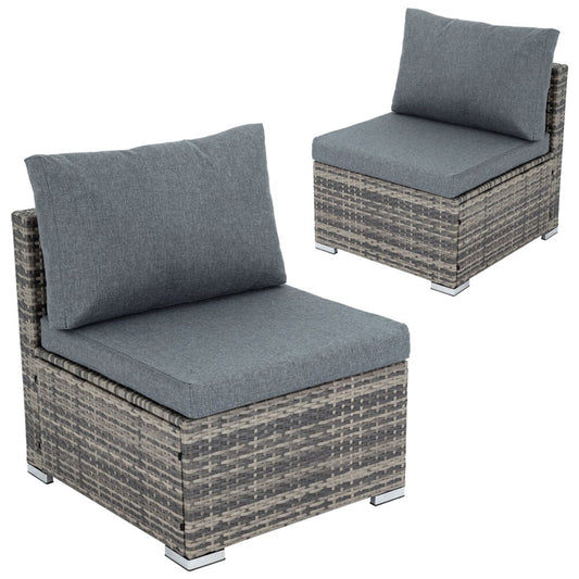 Grey Armless Outdoor Sofa Set V264-OTF-540S-LGR-NA-1