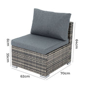 Grey Armless Outdoor Sofa Set V264-OTF-540S-LGR-NA-1