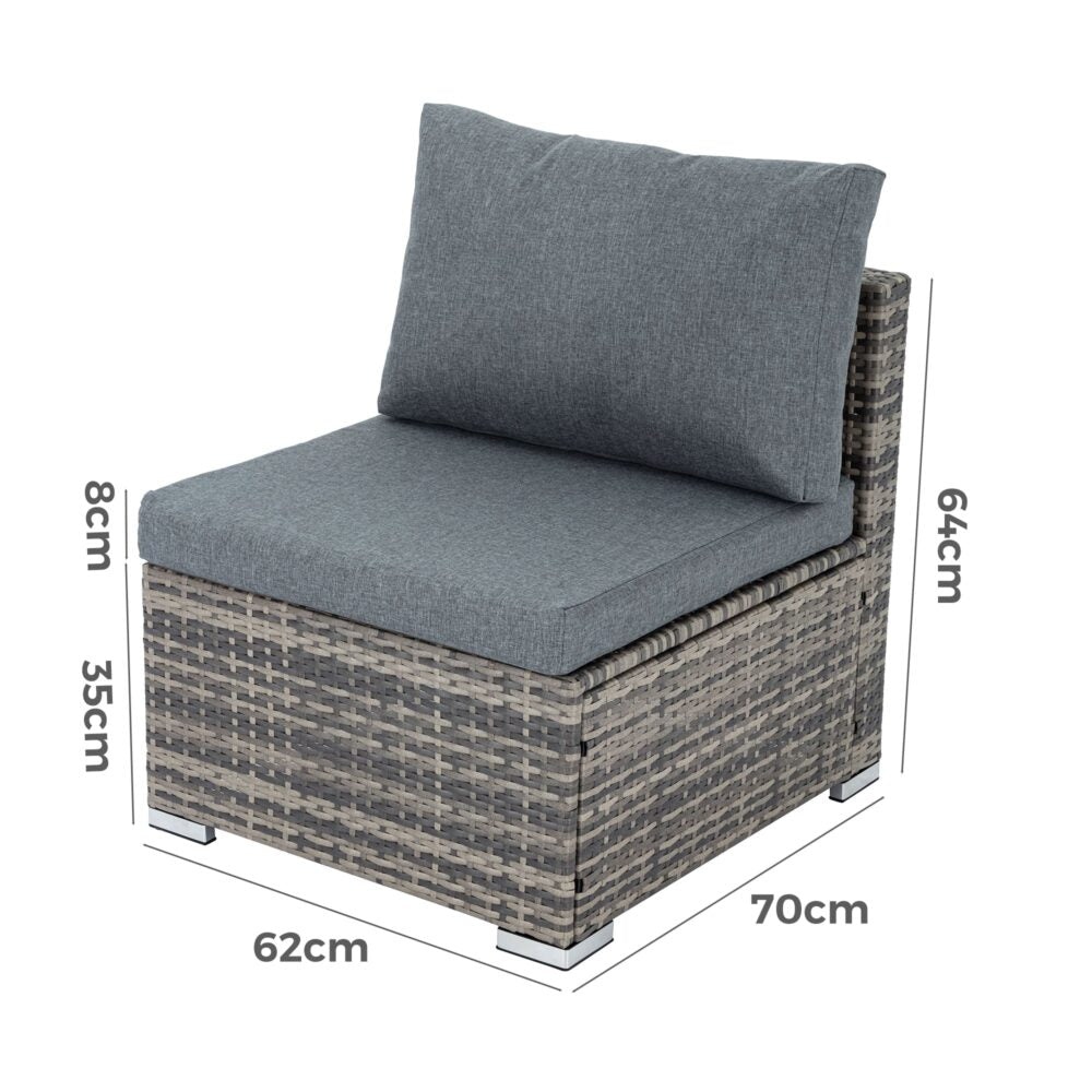 Grey Armless Outdoor Sofa Set V264-OTF-540S-LGR-NA-1