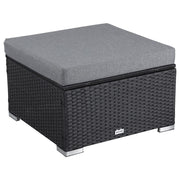 Outdoor wicker ottoman in Black V264-OTF-541S-BLK-NA-1