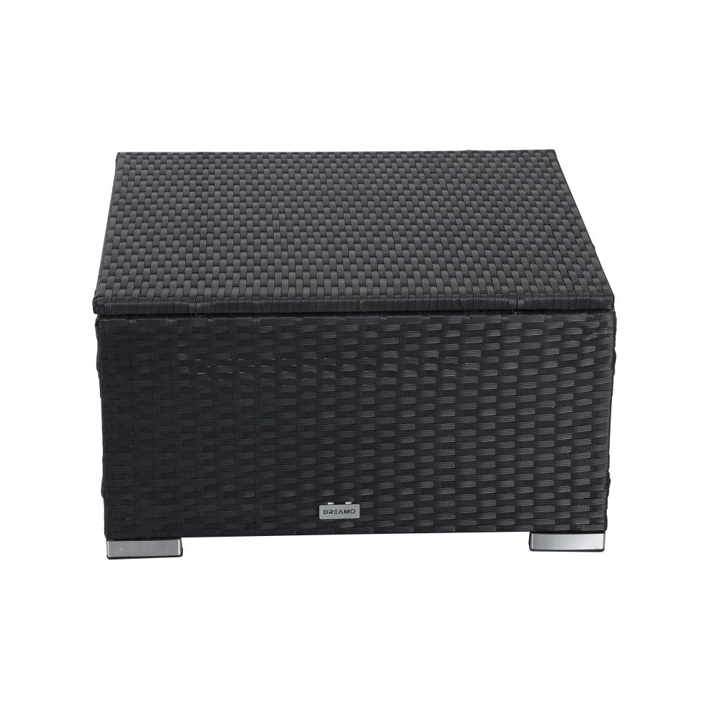 Outdoor wicker ottoman in Black V264-OTF-541S-BLK-NA-1