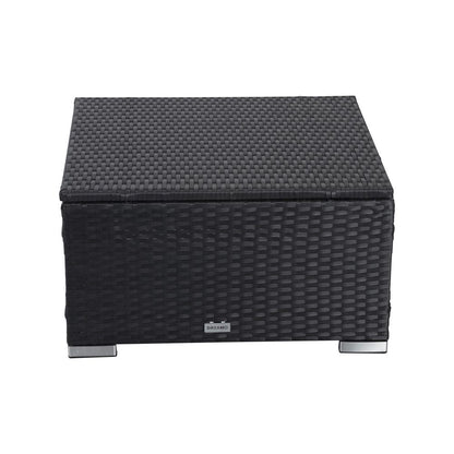 Outdoor wicker ottoman in Black V264-OTF-541S-BLK-NA-1