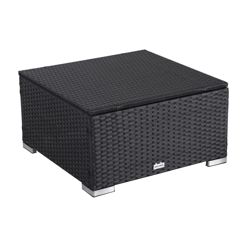 Outdoor wicker ottoman in Black V264-OTF-541S-BLK-NA-1