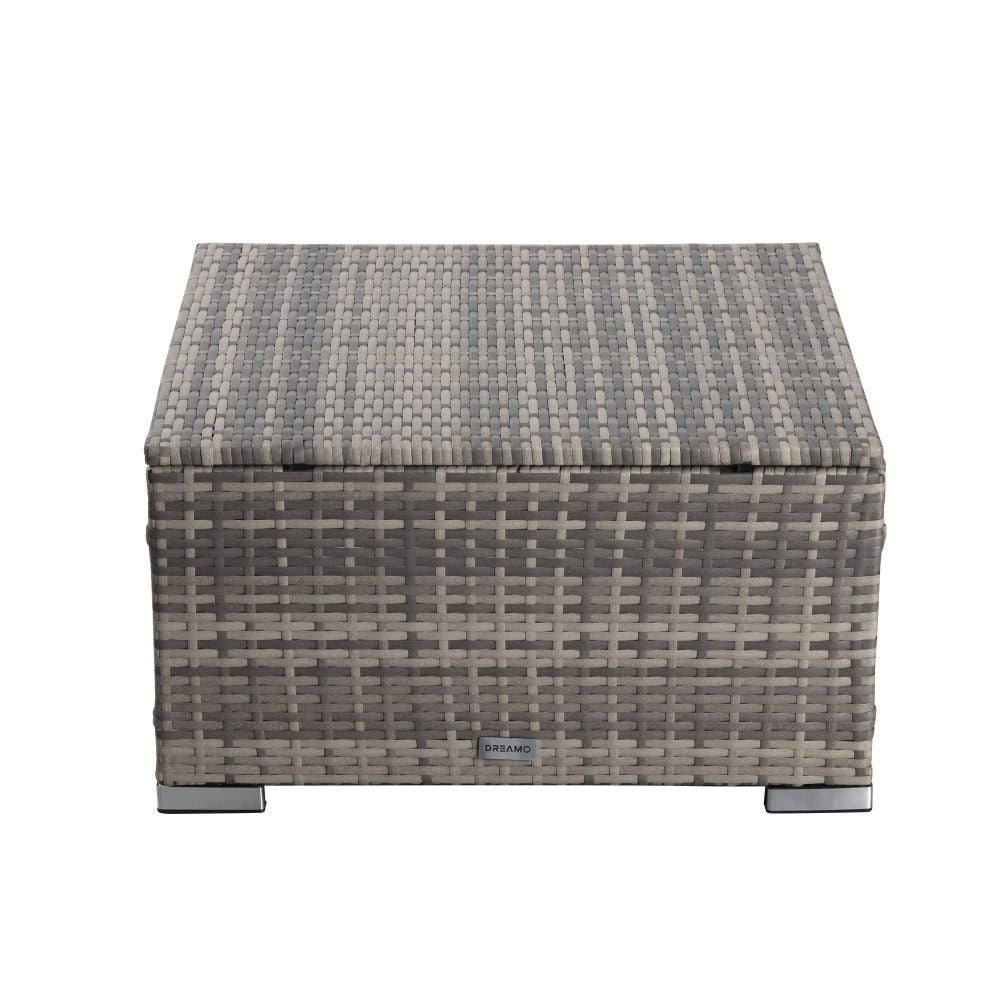 Outdoor wicker ottoman in Grey V264-OTF-541S-LGR-NA-1