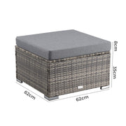 Outdoor wicker ottoman in Grey V264-OTF-541S-LGR-NA-1