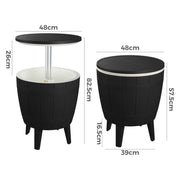 Black Ice Bucket Table V264-OTF-542PP-BLK-NA-1